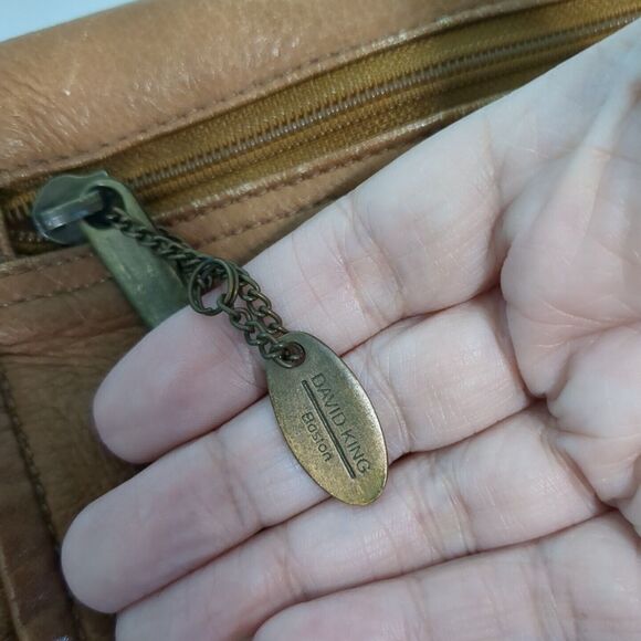 David King Boston Laptop Messenger Bag Briefcase Brown Leather vintage - Picture 4 of 6